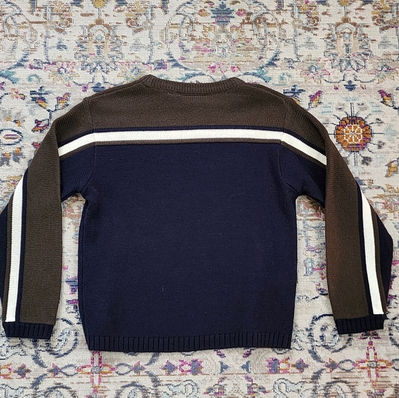 Canyon River Blues Boys Knit Navy/Green Pullover Sweater Winter Fall, sz SM (8) - Picture 3 of 12